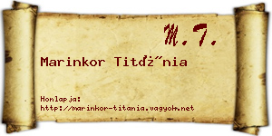 Marinkor Titánia névjegykártya